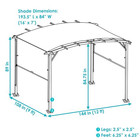 over 96 in high metal fabric pergola|Sunnydaze 9' x 12' Metal Arched Pergola with Retractable Canopy.